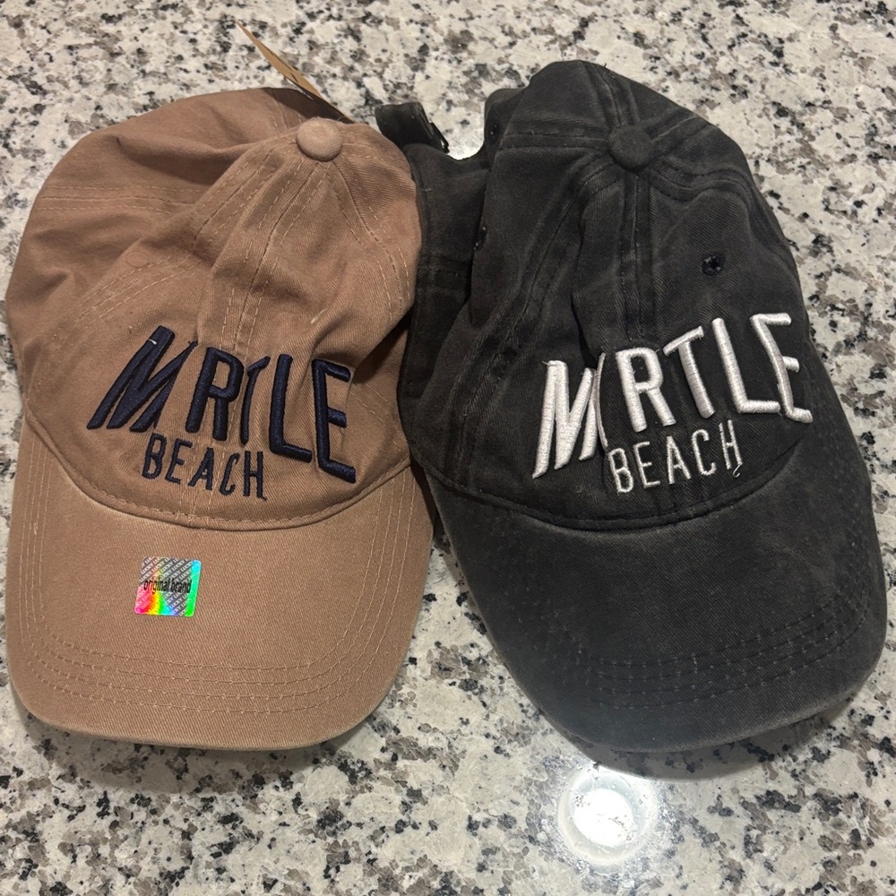 Lucky Brand Tan and Black Myrtle Beach Hats